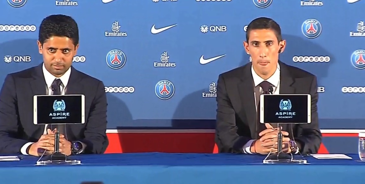 Angel Di Maria et Nasser Al-Khelaifi