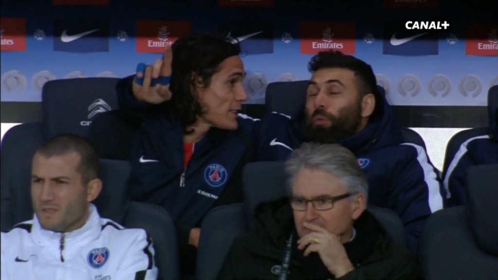 Edinson Cavani et Salvatore Sirigu