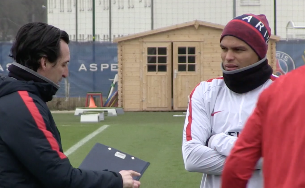 Unai Emery et Thiago Silva