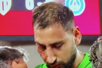 Donnarumma le visage en sang ©Ligue 1